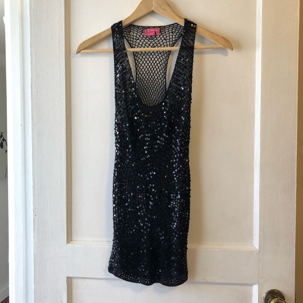 𝅺vintage BCBGirls Mesh Sequin Top